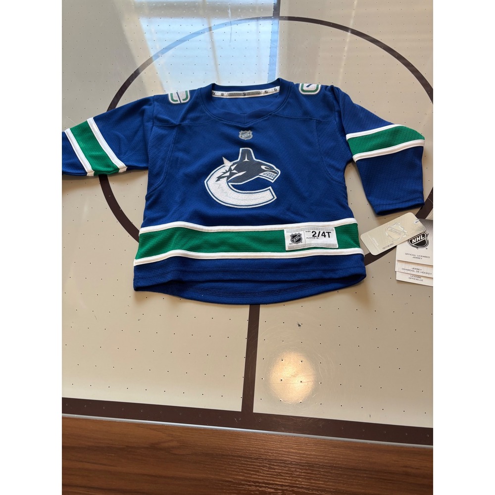 NHL Vancouver Canucks Toddler Jersey Blue Green Orca Logo 2T 4T New With Tags